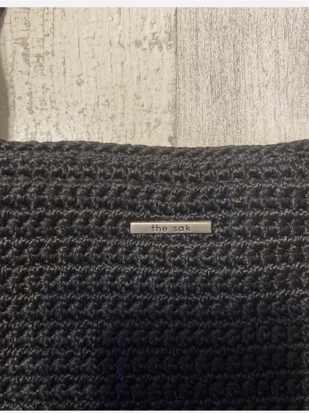 The Sak-Iconic Y2k Black Woven Shoulder Bag-Small Hole in Lining - Picture 3 of 5